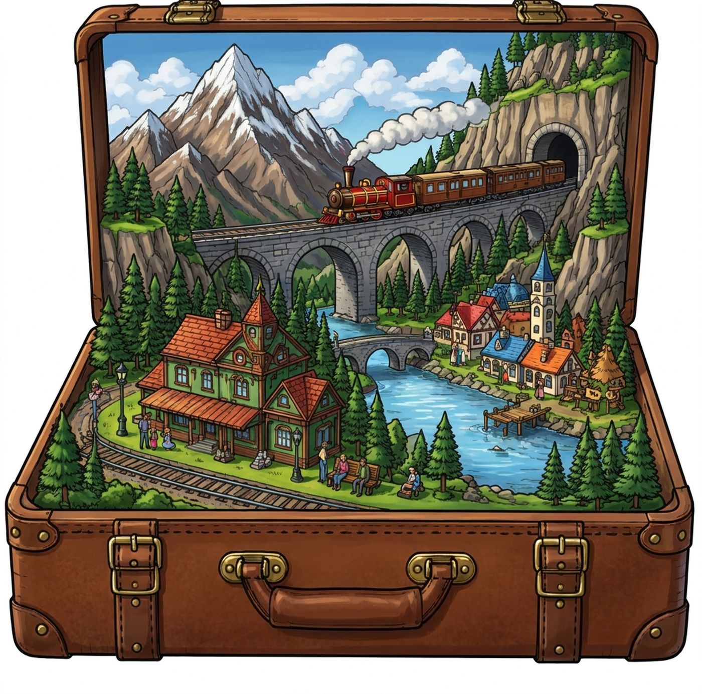 Full-colour reference for Mountain Railway Suitcase