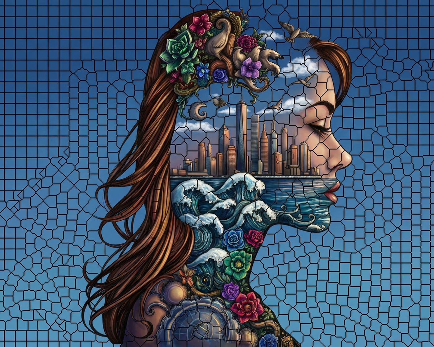 Full-colour reference for City of Her Mind