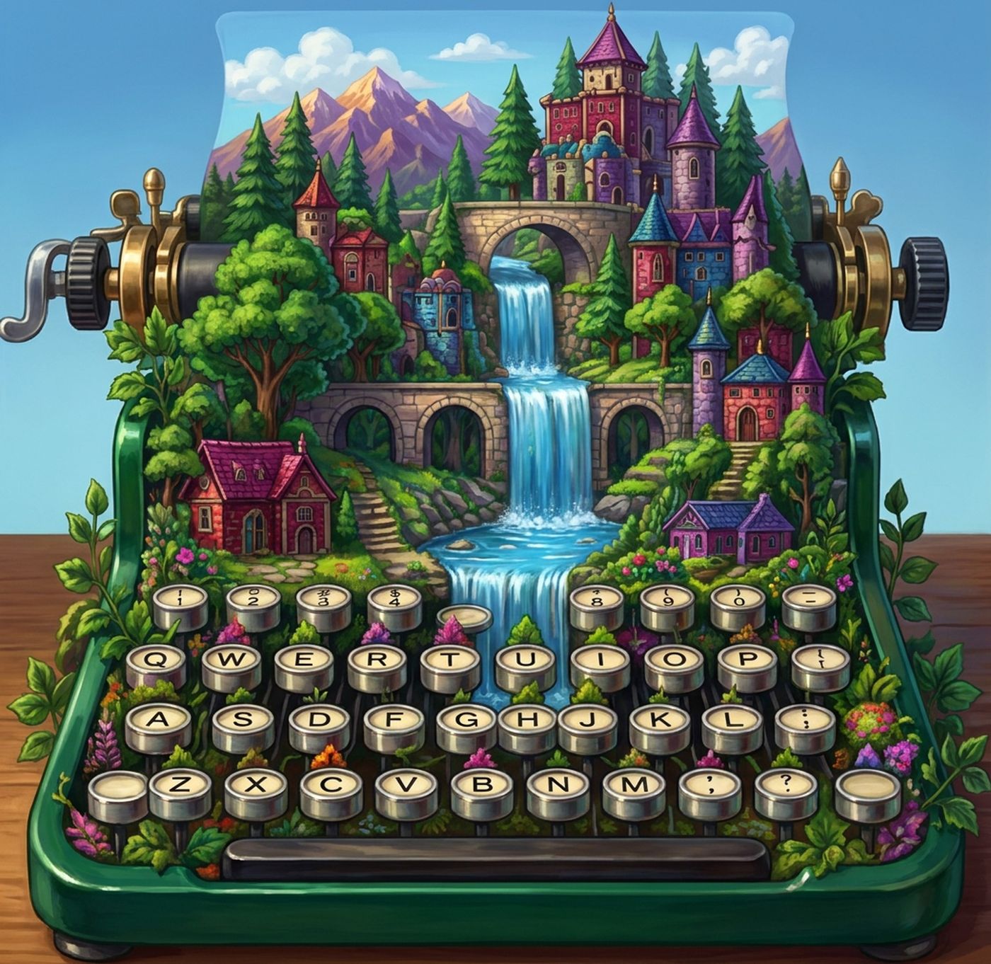Full-colour reference for Typewriter Waterfall City