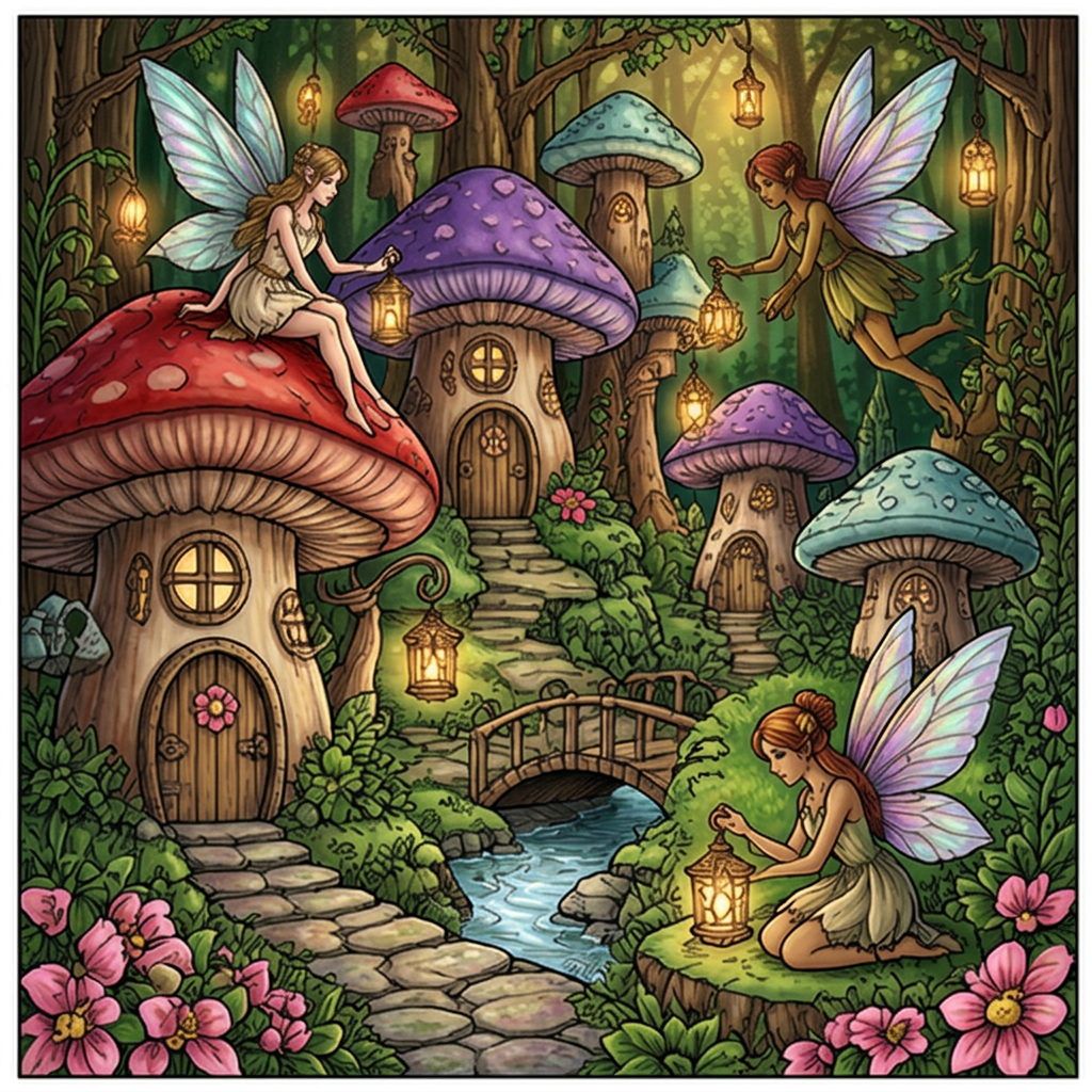 Full-colour reference for Fairy Mushroom Village