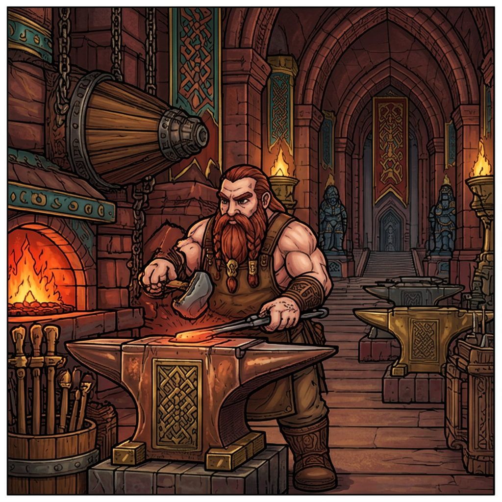Full-colour reference for Dwarven Forge Hall