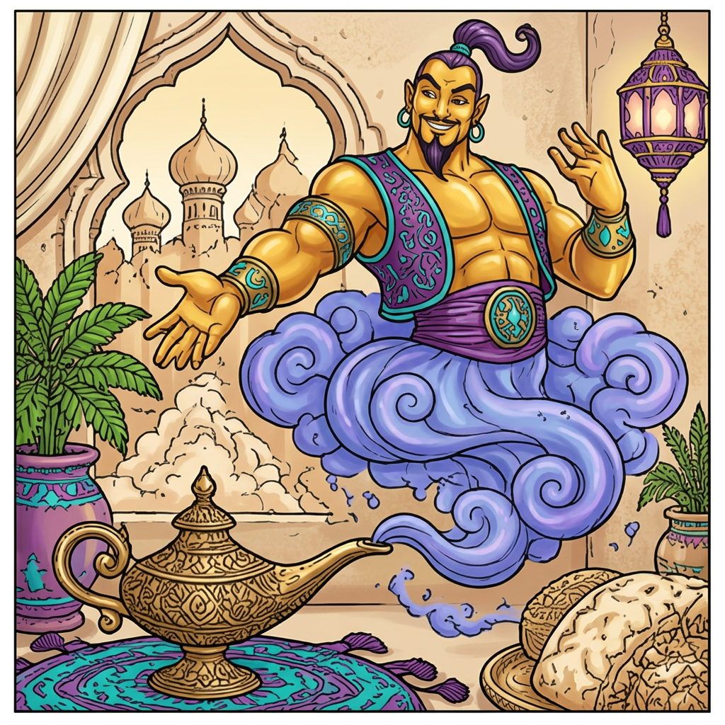 Full-colour reference for Genie of the Golden Lamp