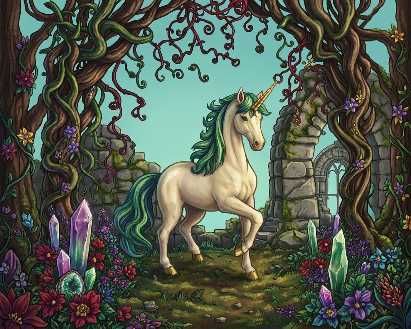 Full-colour reference for Unicorn Glade