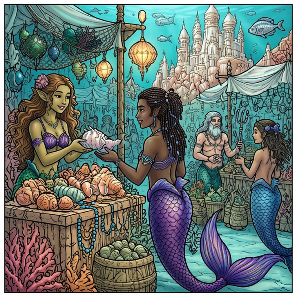 Full-colour reference for Merfolk Market