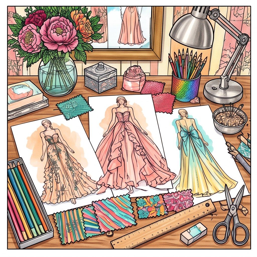 Full-colour reference for Fashion Illustrator Desk