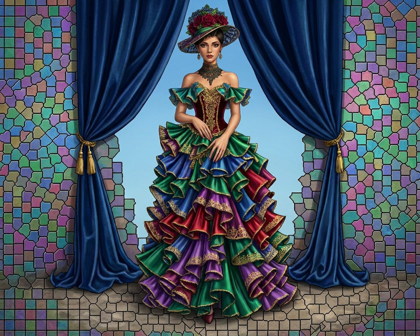 Full-colour reference for Ruffle Couture Gown
