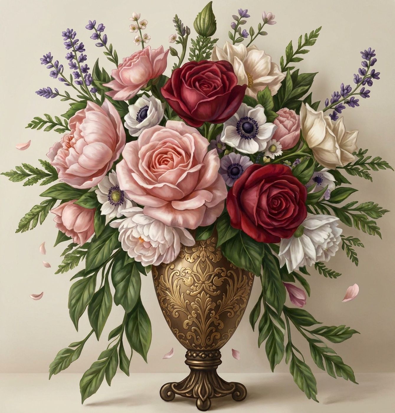 Full-colour reference for Peonies and Roses