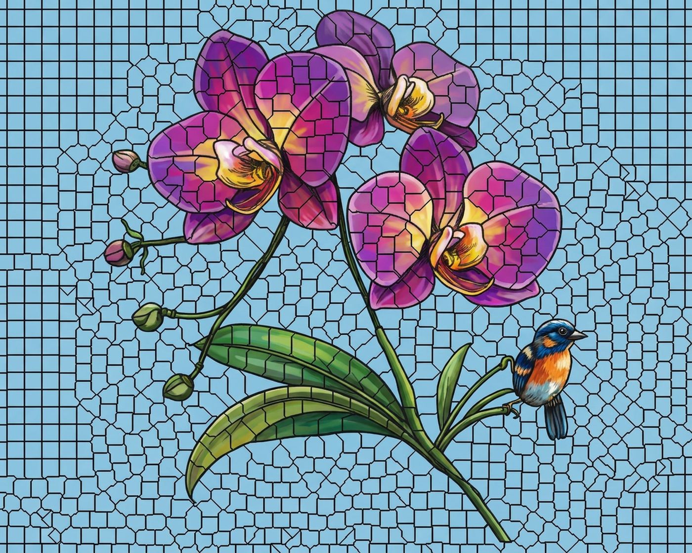 Full-colour reference for Orchid and Bird