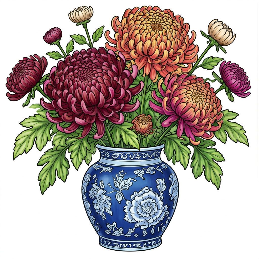 Full-colour reference for Chrysanthemum Vase