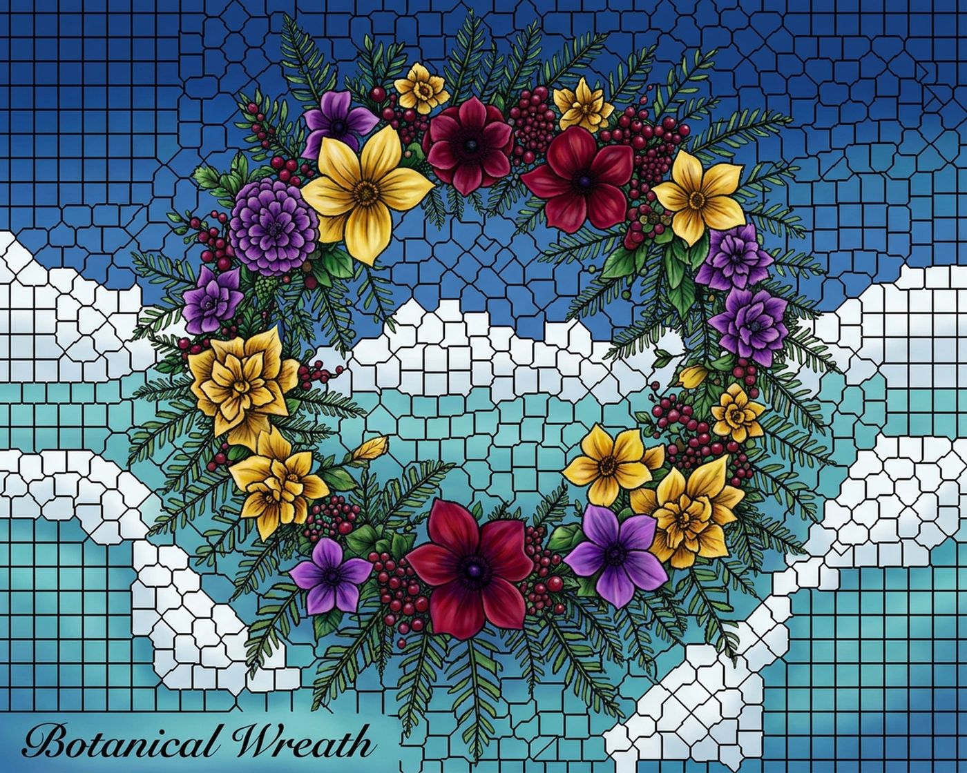 Full-colour reference for Botanical Wreath