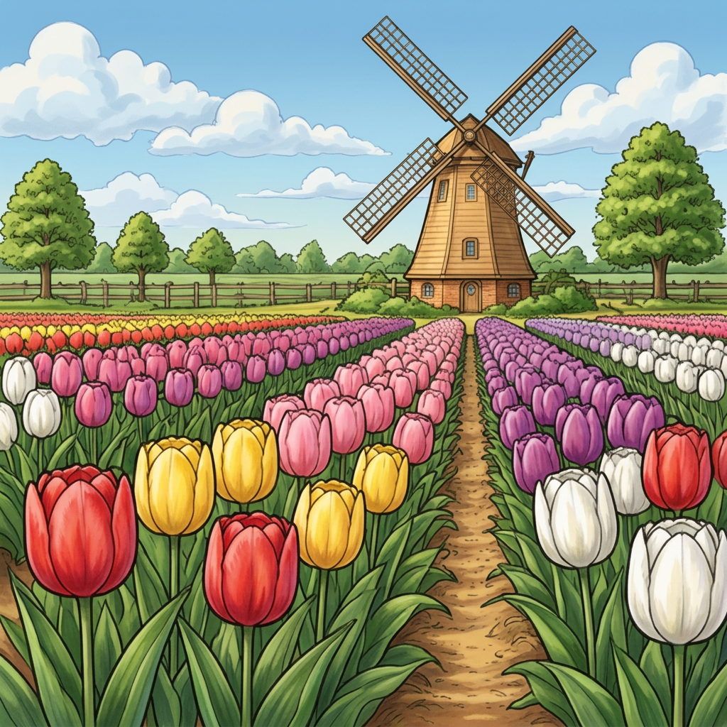 Full-colour reference for Tulip Festival Windmill