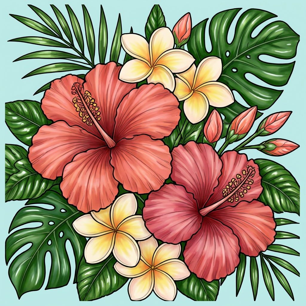 Full-colour reference for Hibiscus Plumeria Garland