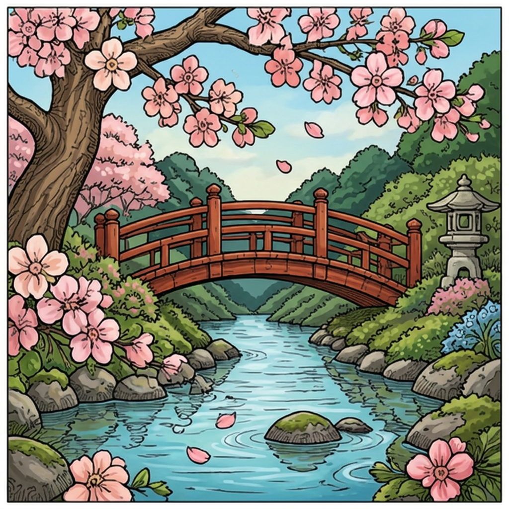 Full-colour reference for Cherry Blossom Bridge