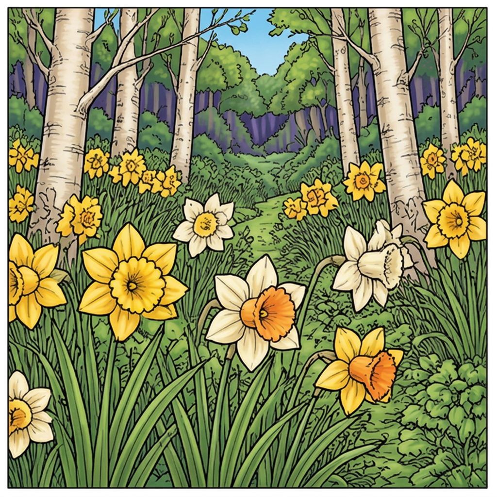 Full-colour reference for Daffodil Woodland Path