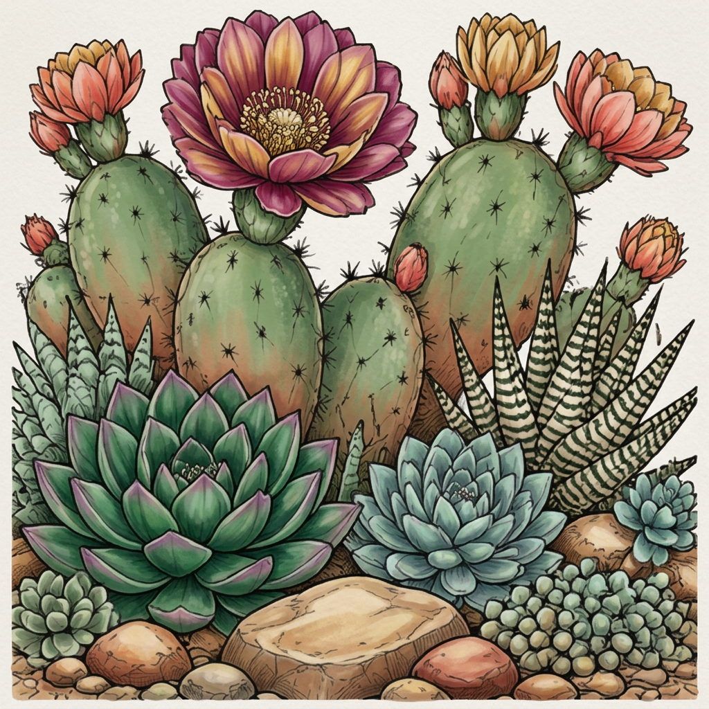 Full-colour reference for Cactus Blossom Succulents