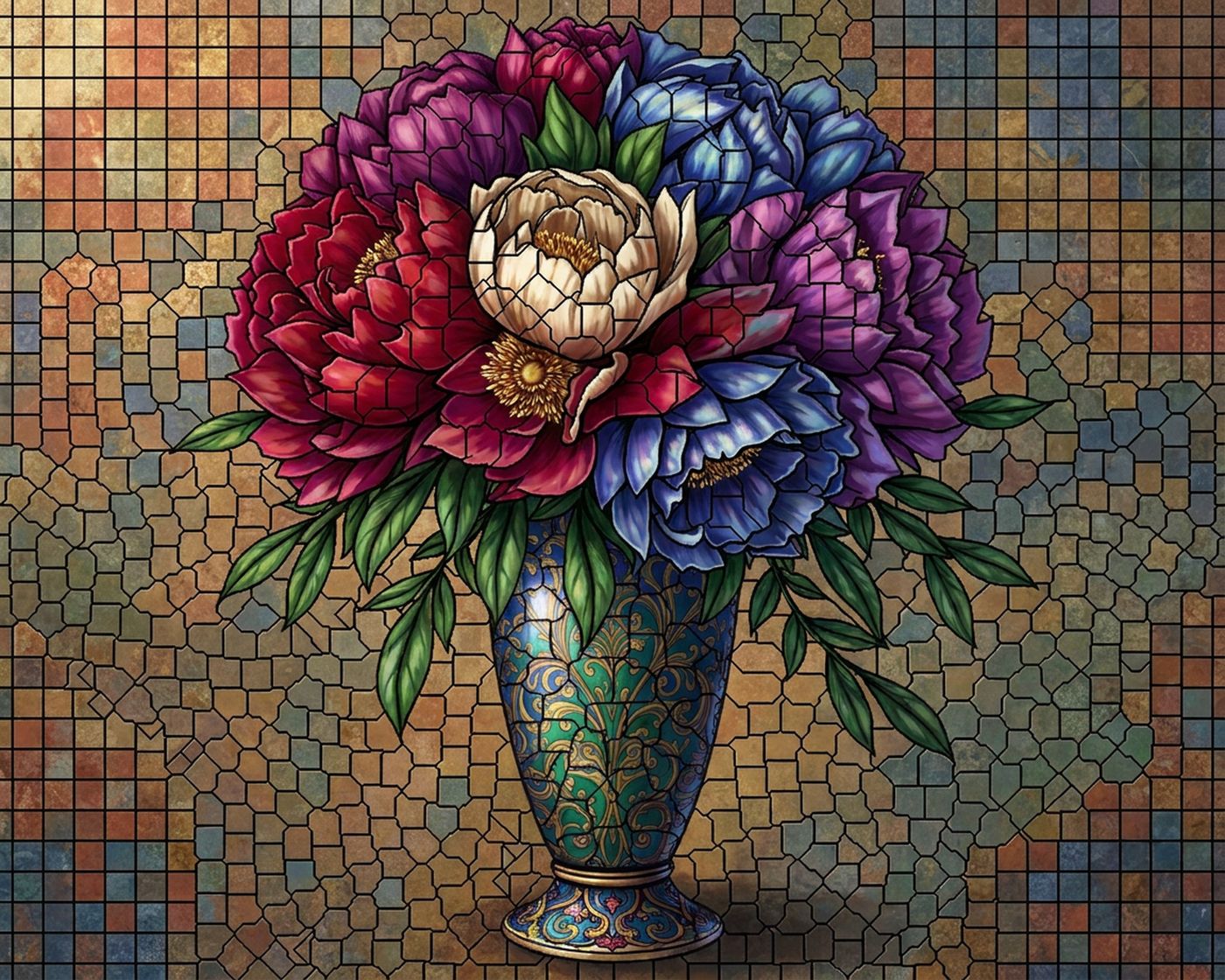 Full-colour reference for Peony Vase