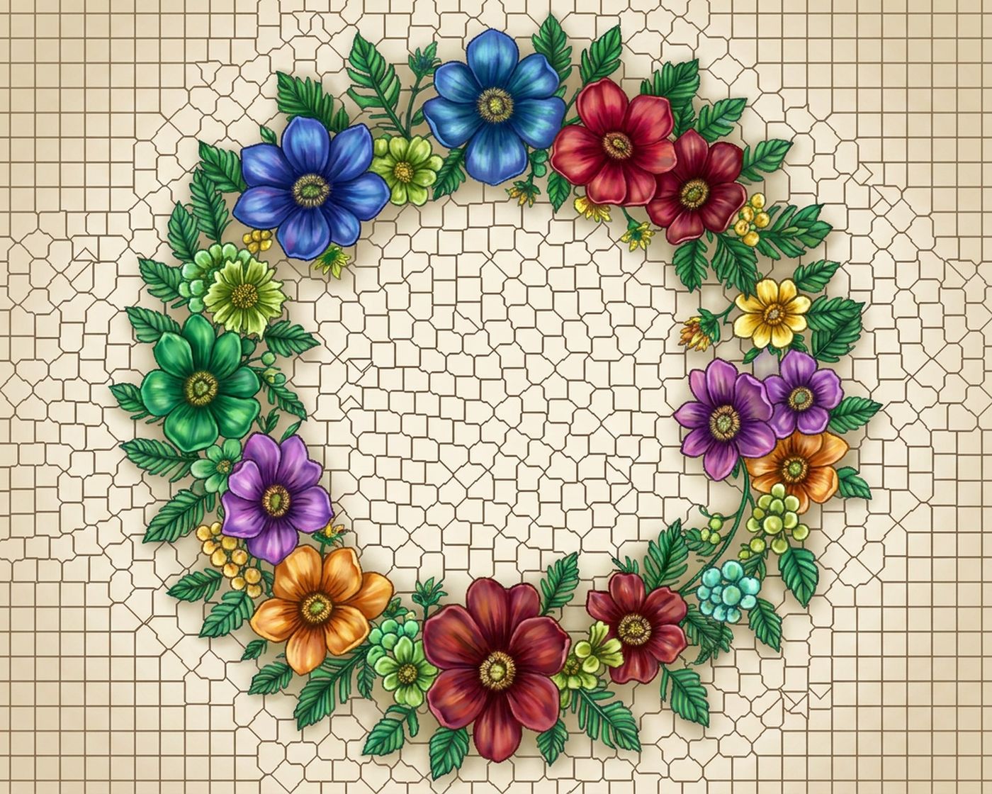 Full-colour reference for Wildflower Wreath