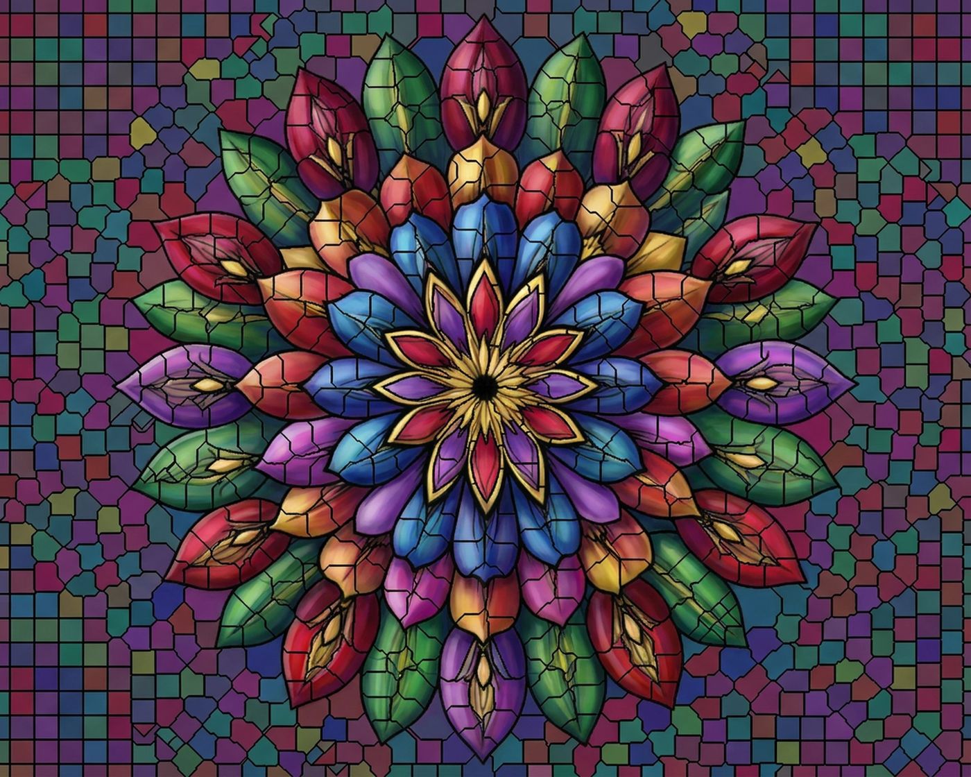 Full-colour reference for Petal Mandala