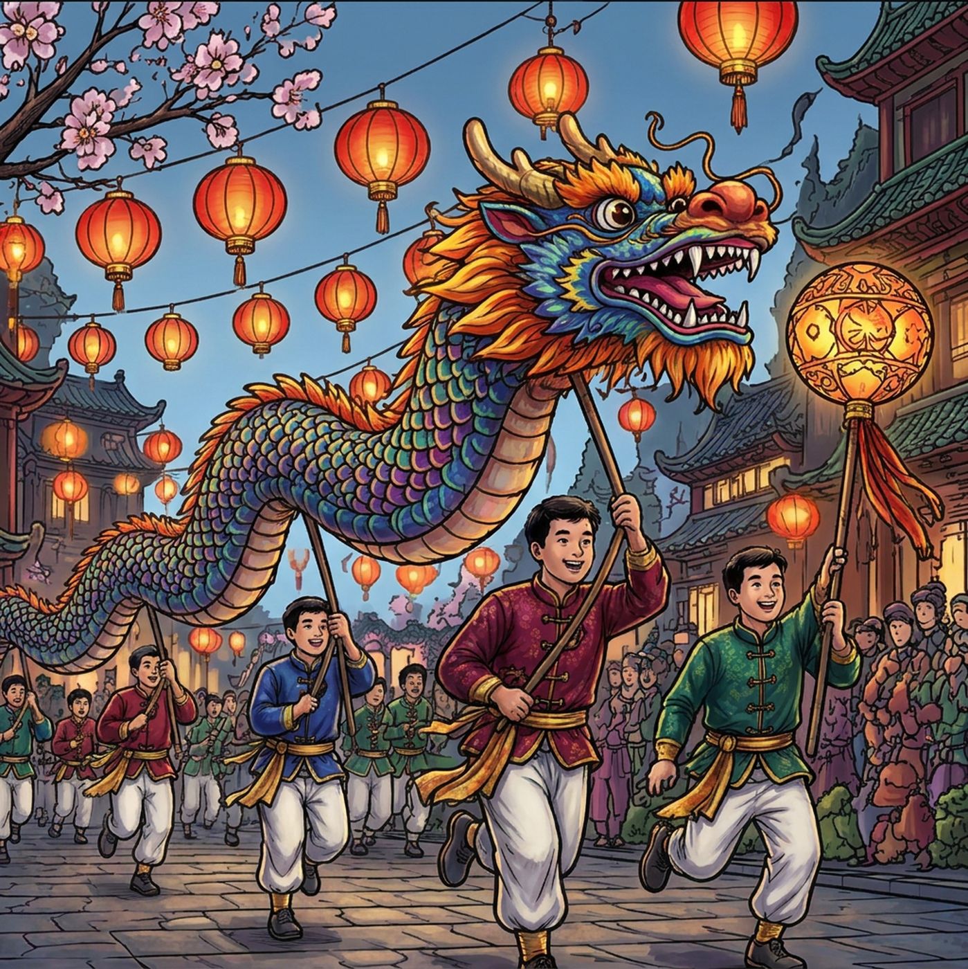 Full-colour reference for Lunar New Year Dragon