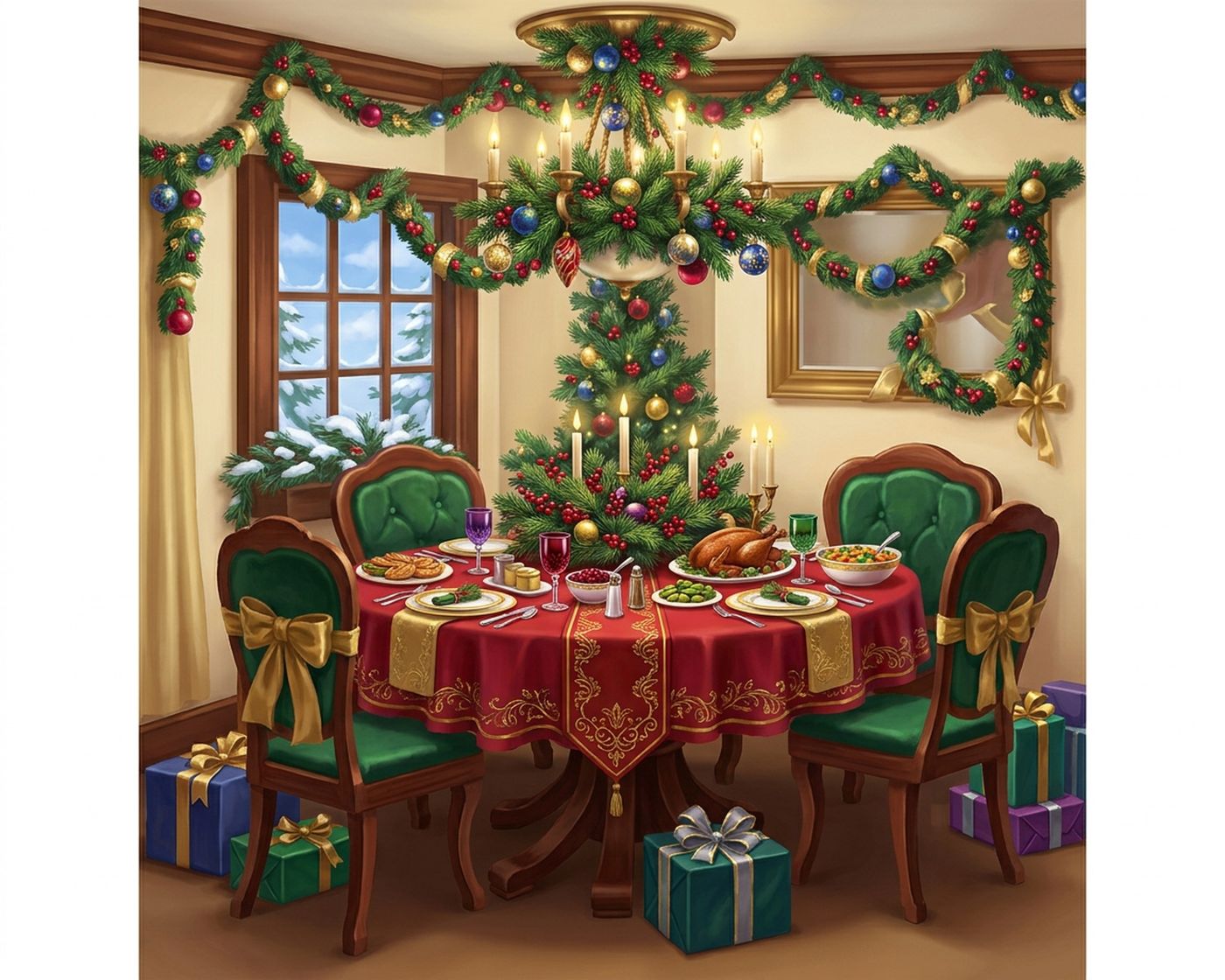 Full-colour reference for Festive Dinner Table