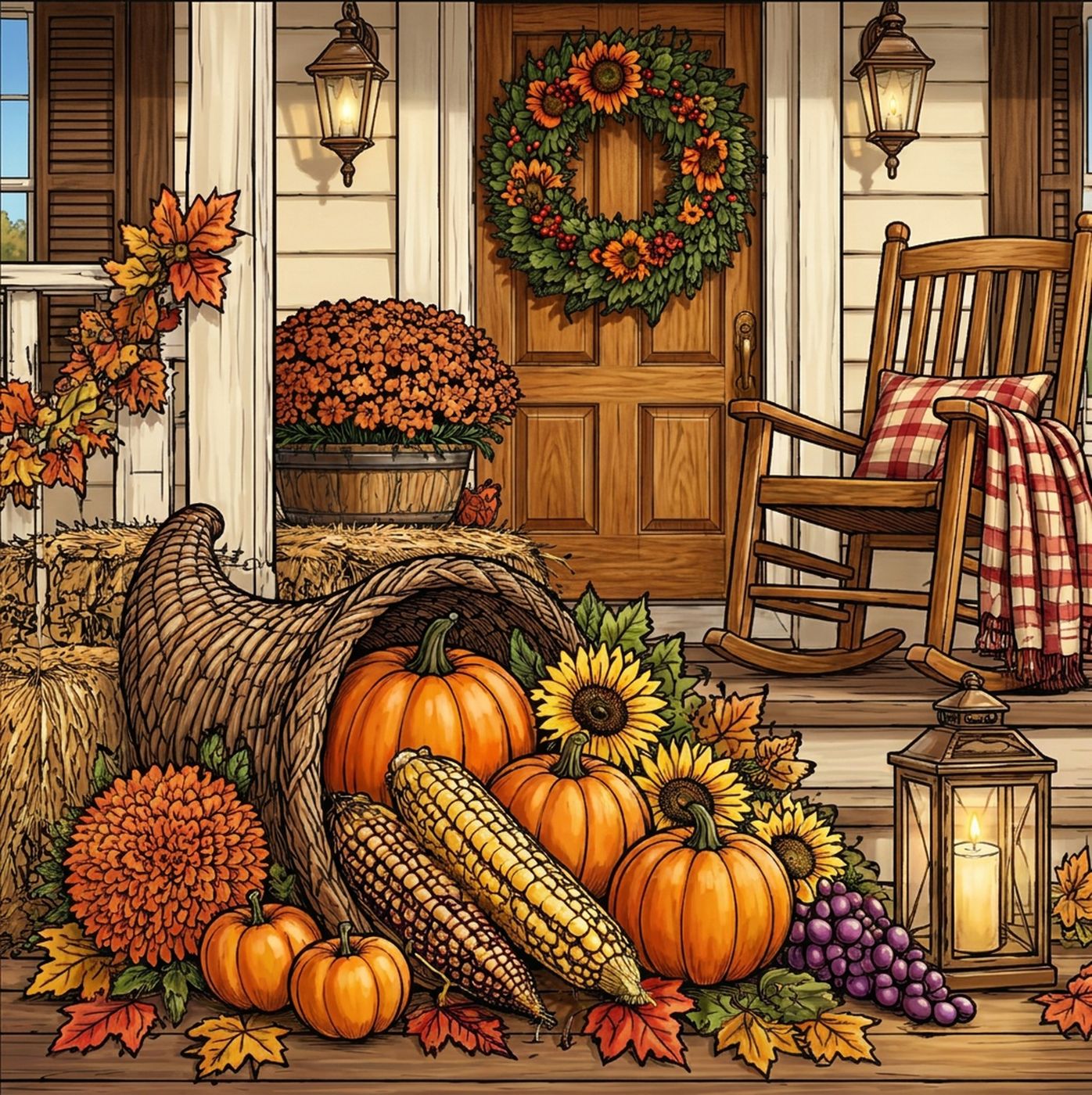 Full-colour reference for Thanksgiving Porch