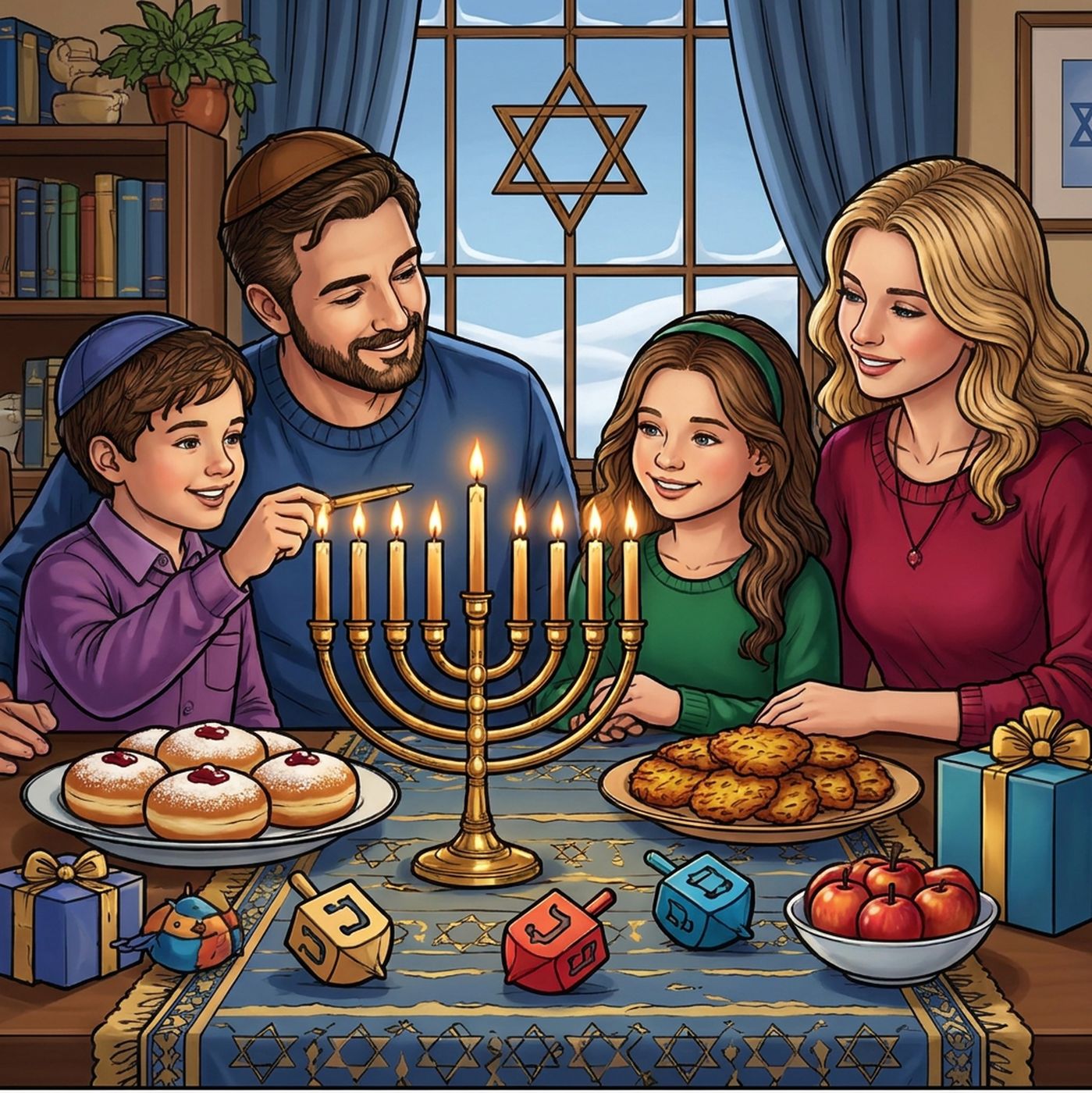 Full-colour reference for Hanukkah Table