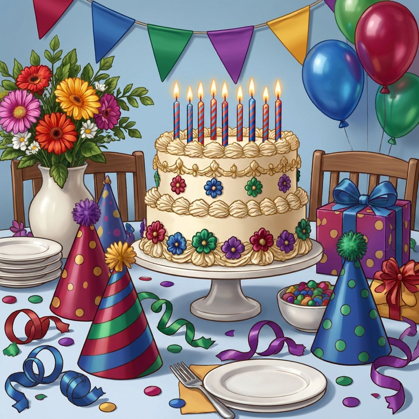 Full-colour reference for Birthday Table