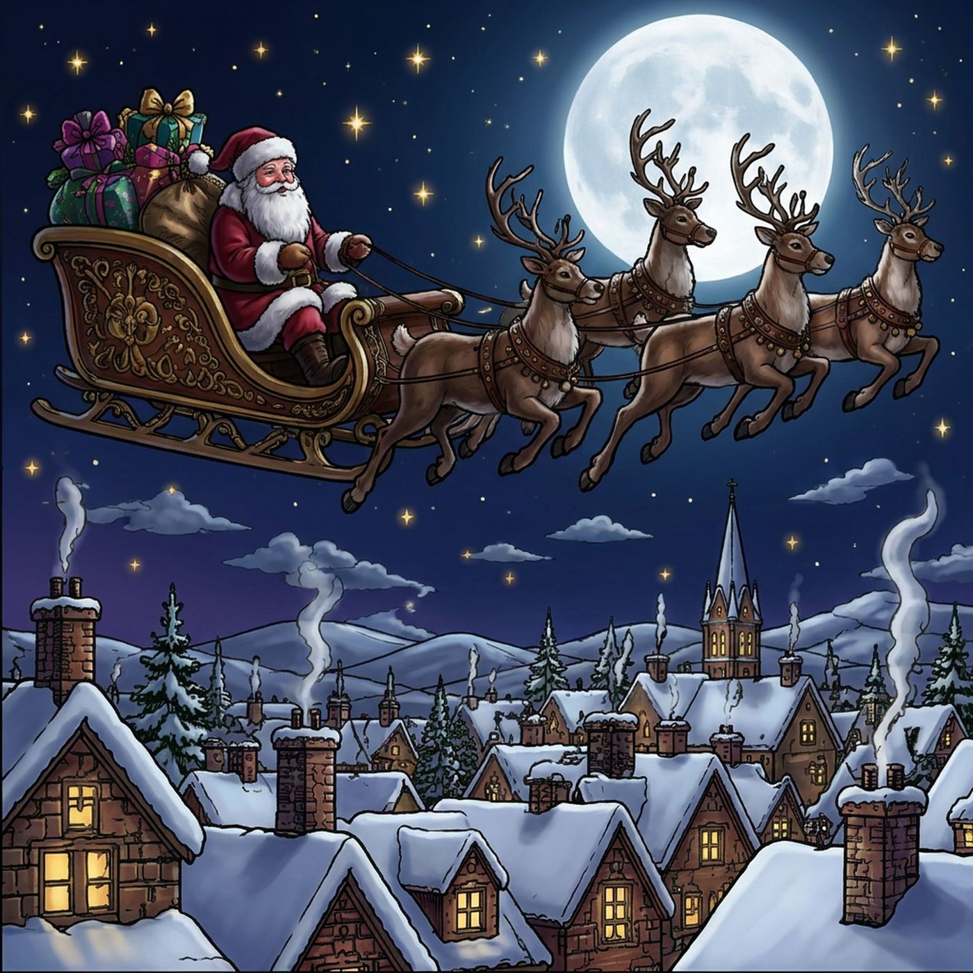 Full-colour reference for Santa's Sleigh