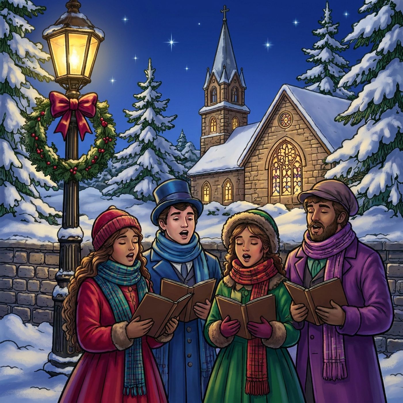 Full-colour reference for Carolers by Lamplight