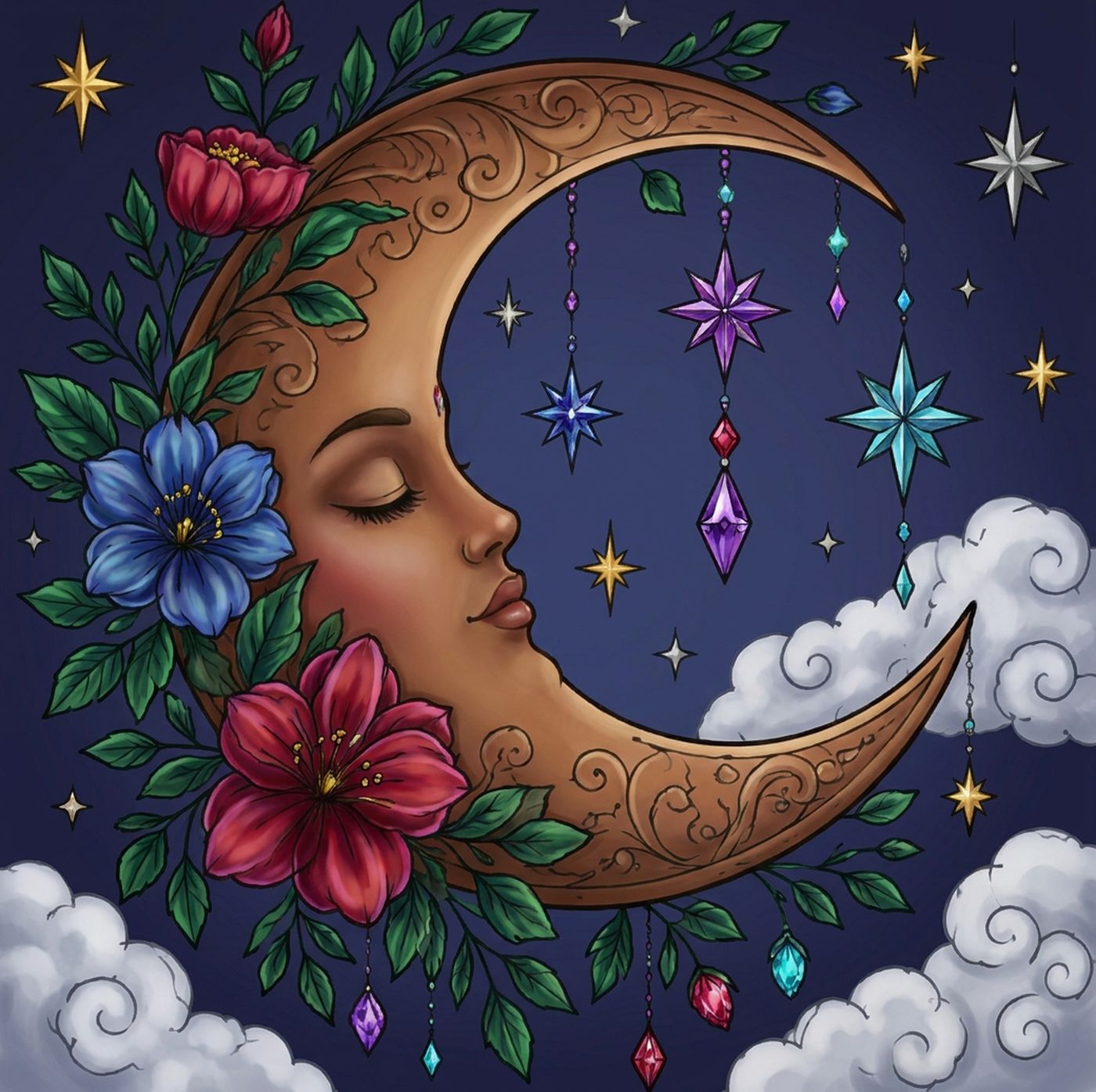 Full-colour reference for Crescent Moon Blossoms