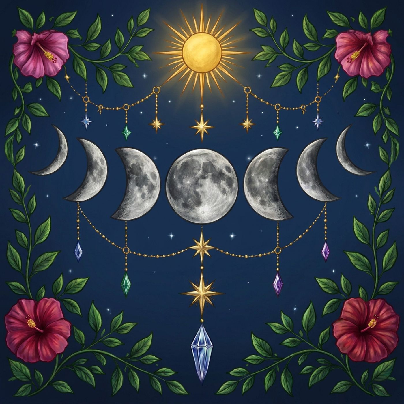 Full-colour reference for Moon Phase Garland