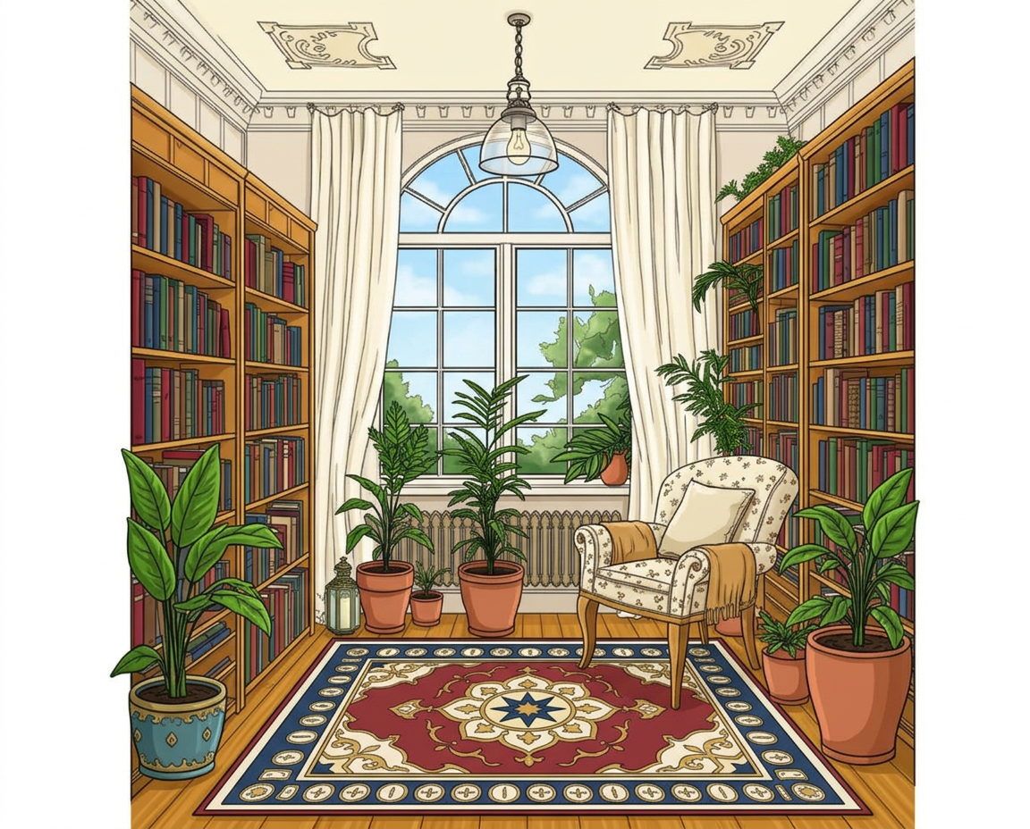 Full-colour reference for Sunlit Reading Room