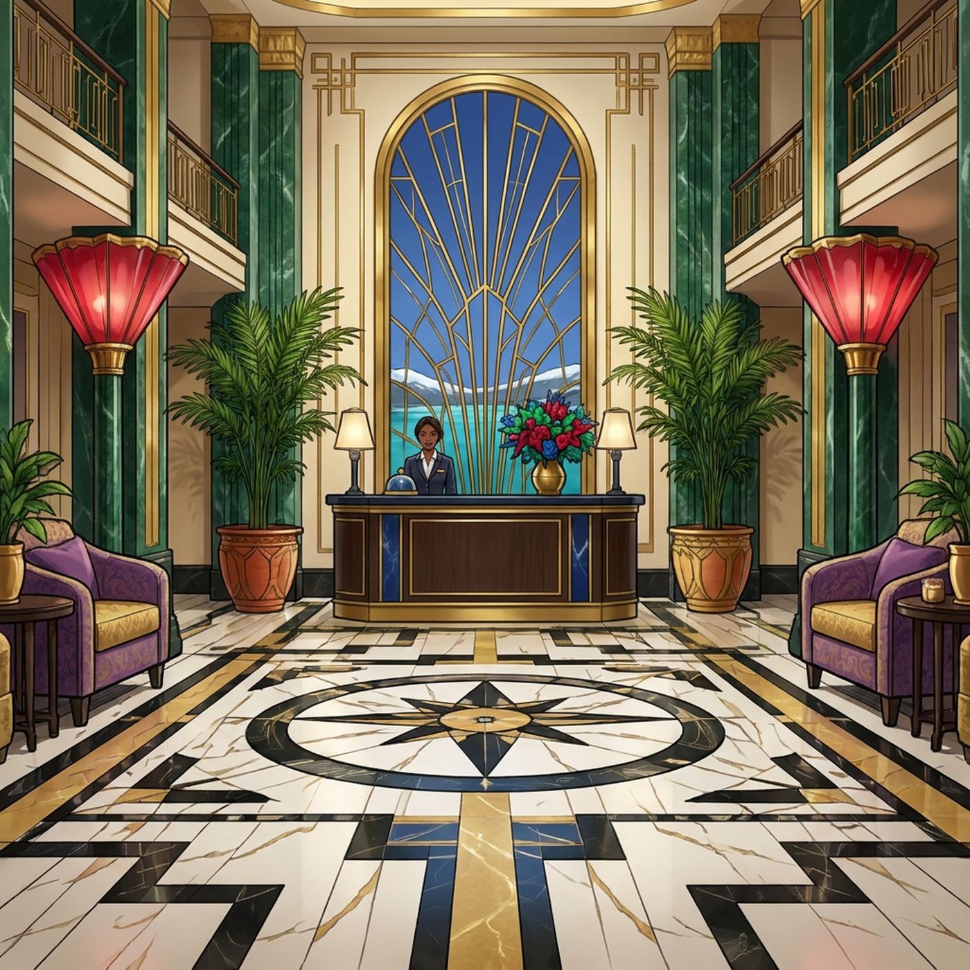 Full-colour reference for Deco Hotel Lobby