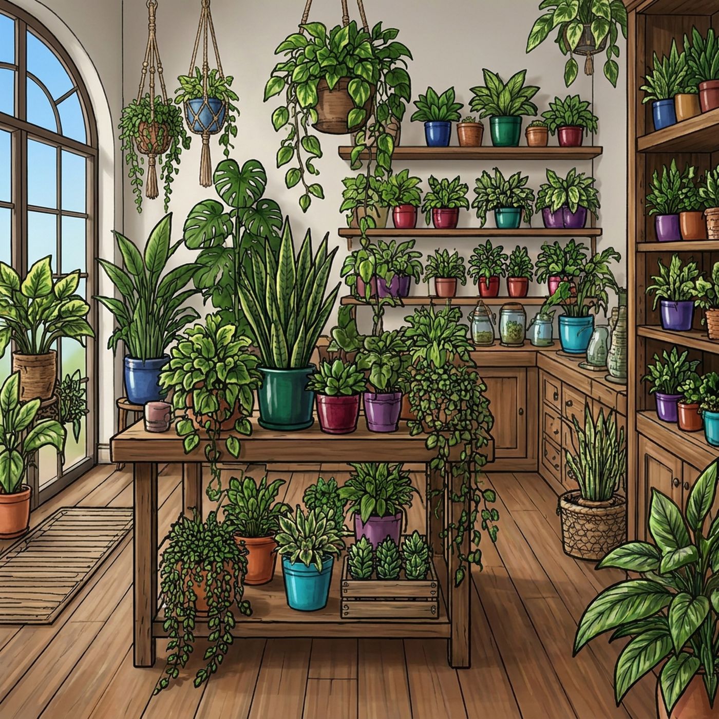 Full-colour reference for Plant Shop Shelves