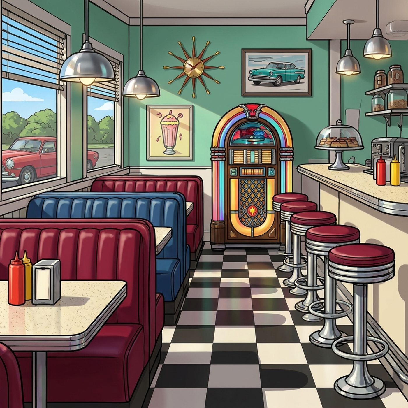 Full-colour reference for Retro Diner Booths