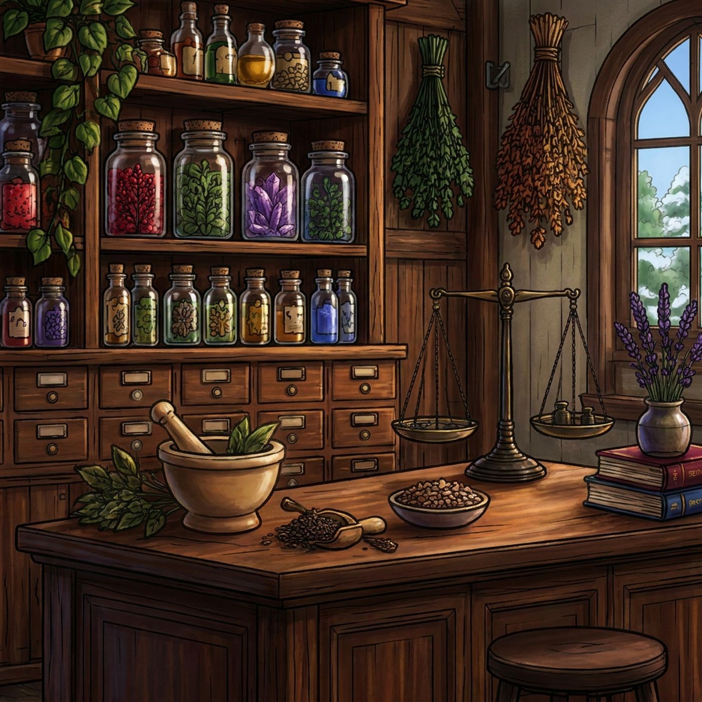 Full-colour reference for Old Apothecary