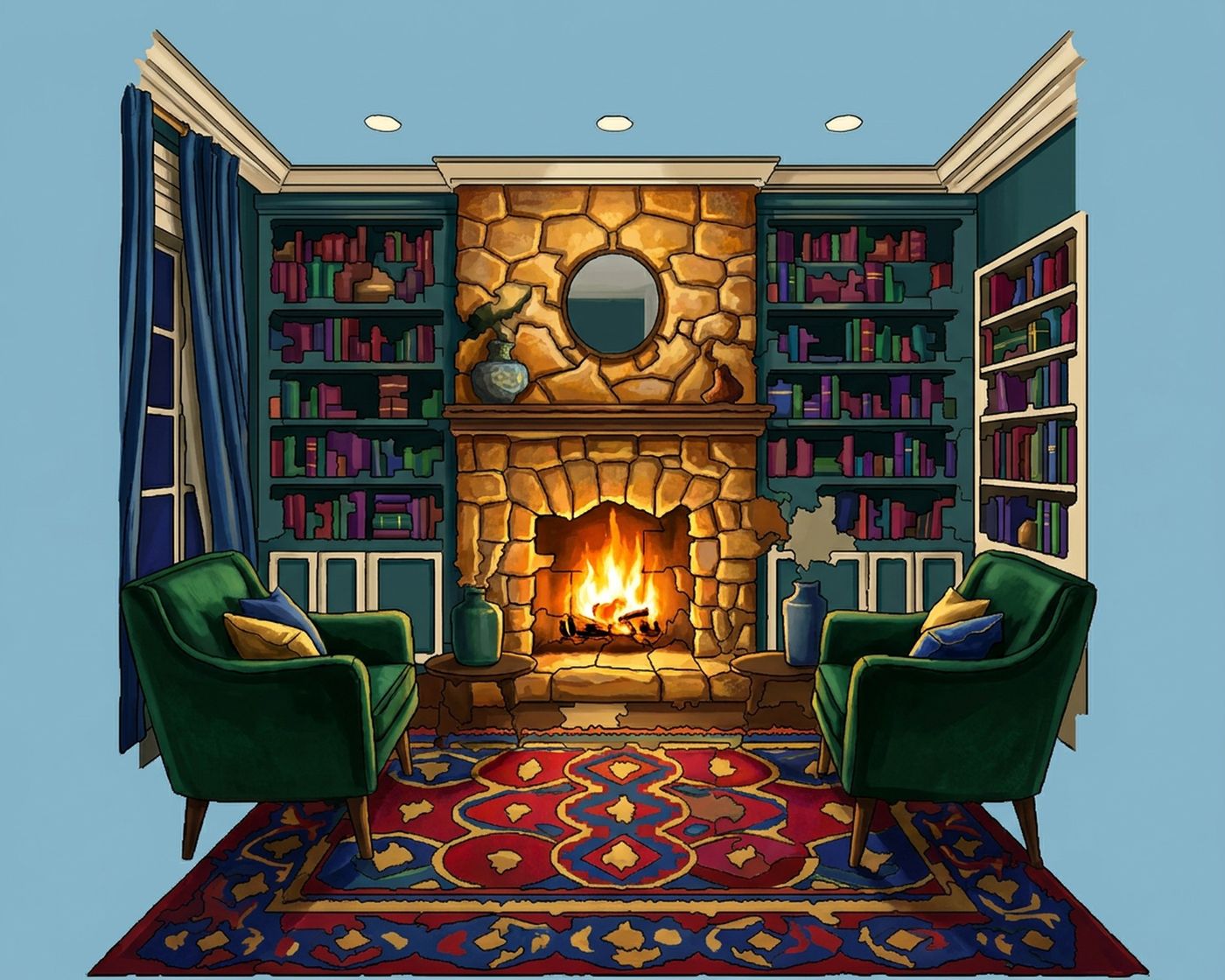 Full-colour reference for Fireside Room