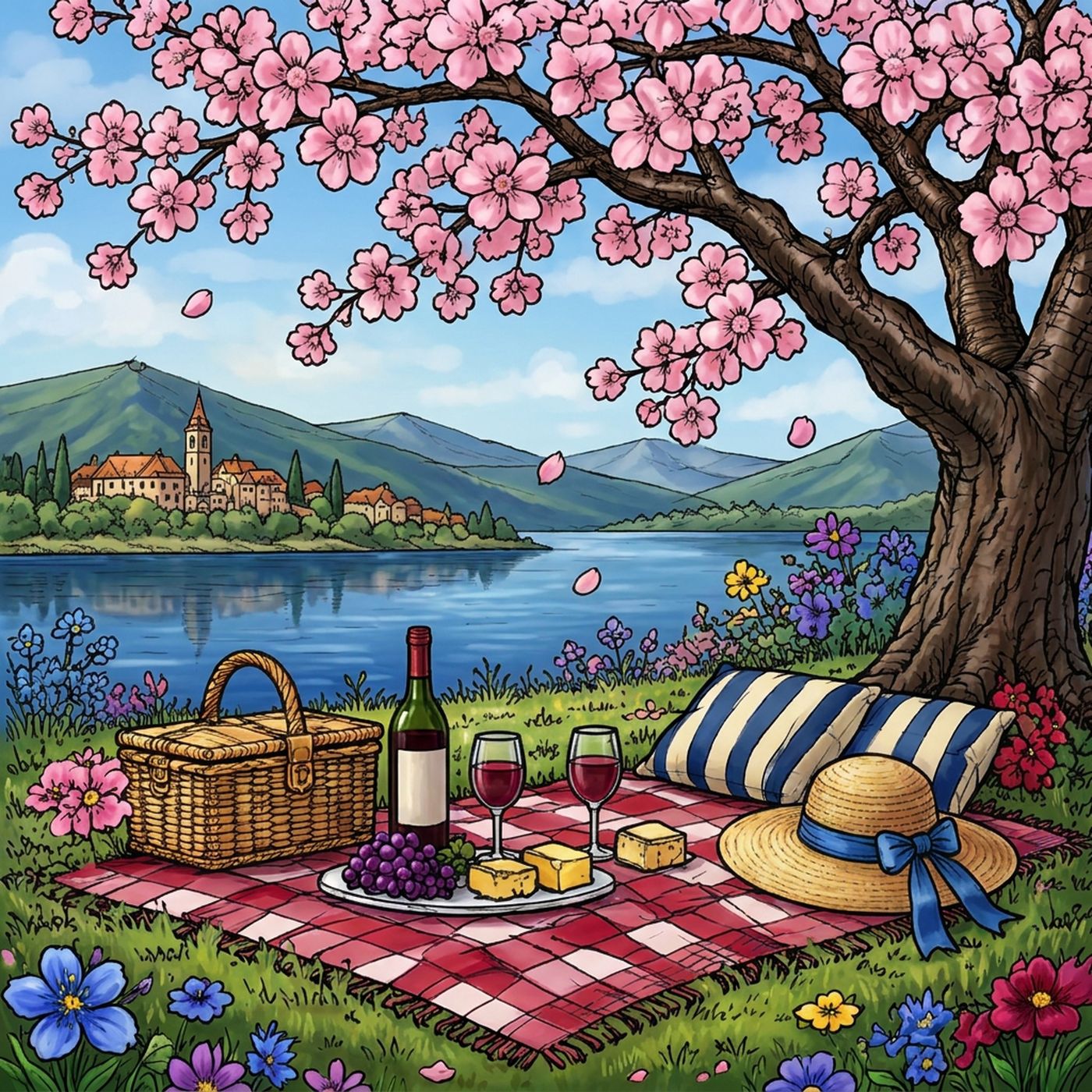 Full-colour reference for Blossom Picnic