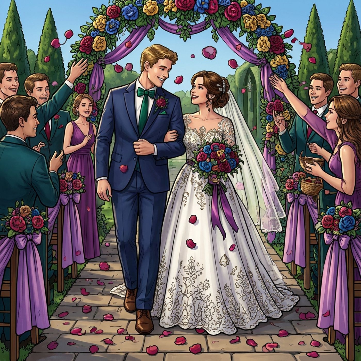 Full-colour reference for Garden Wedding