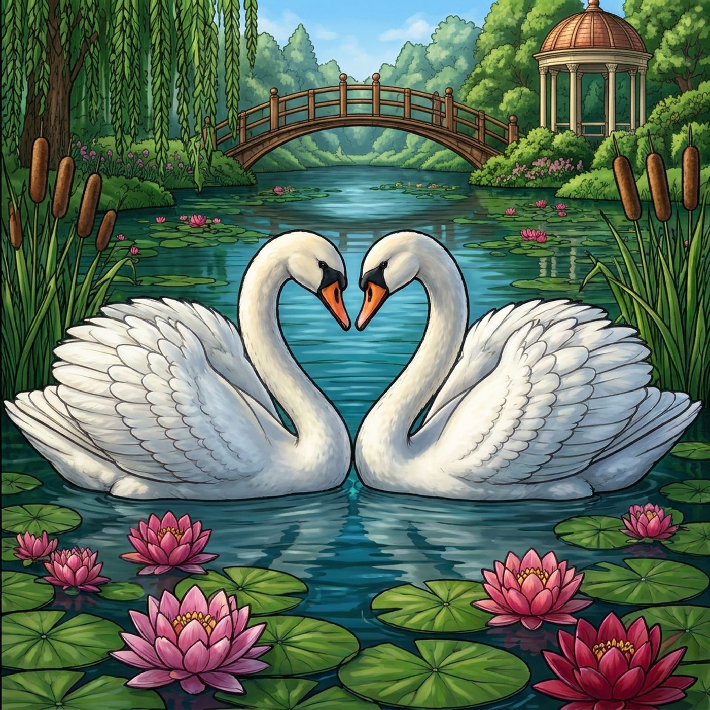 Full-colour reference for Swan Heart Pond