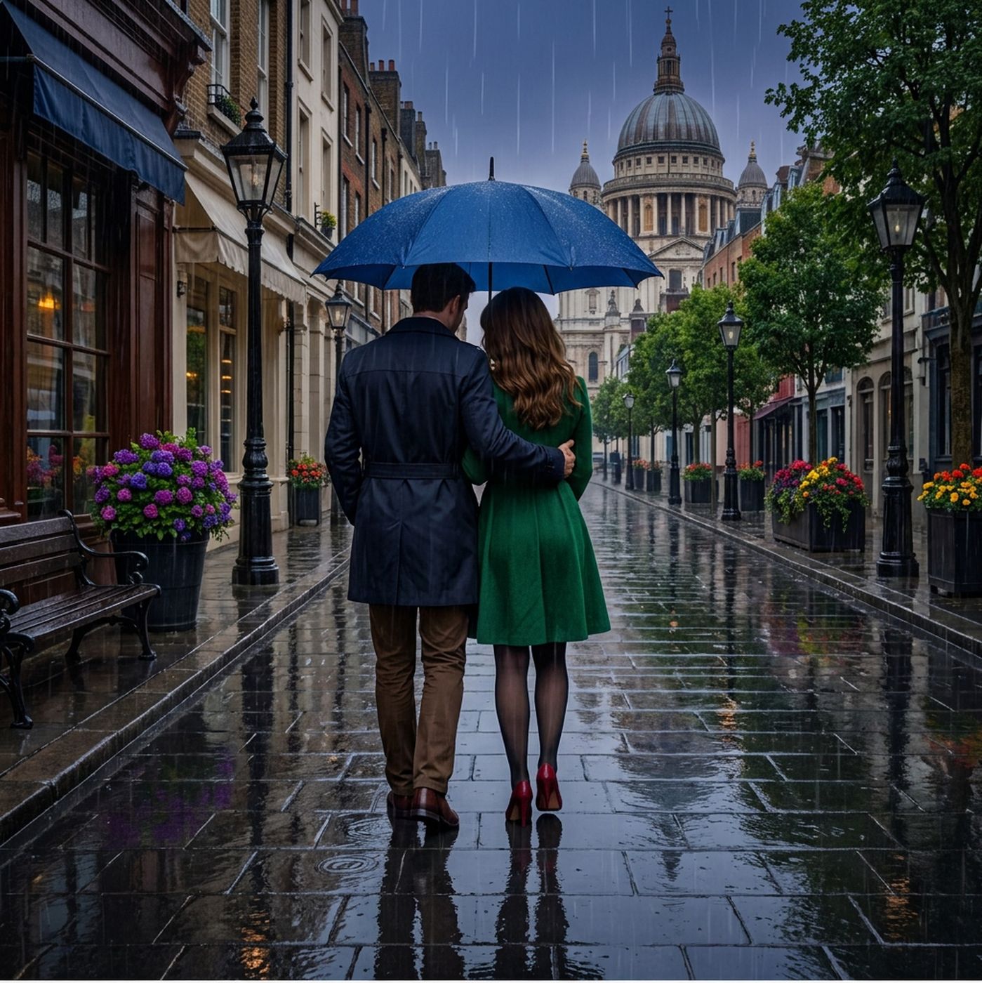 Full-colour reference for Rainy Street Walk