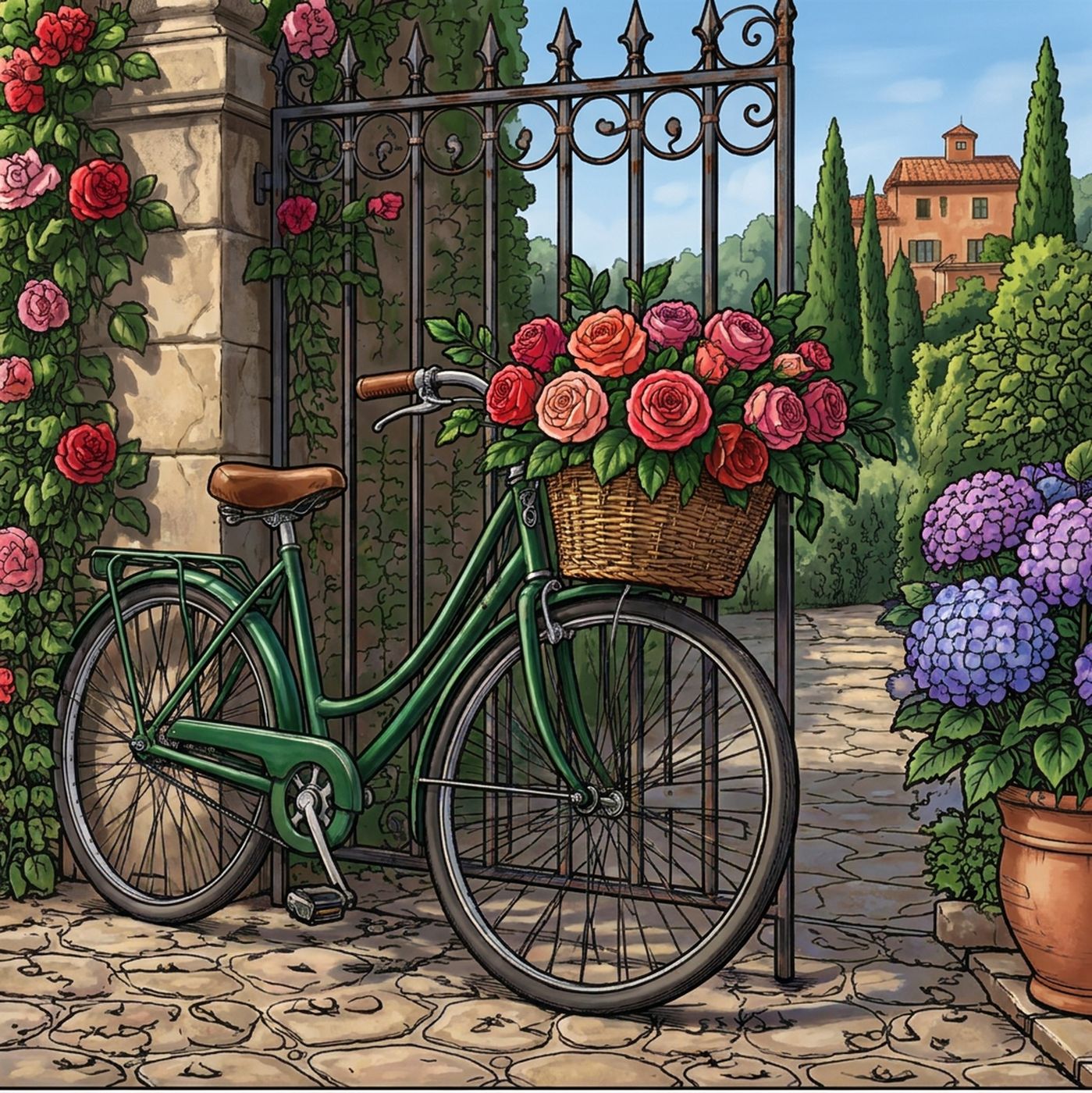 Full-colour reference for Rose Basket Bicycle