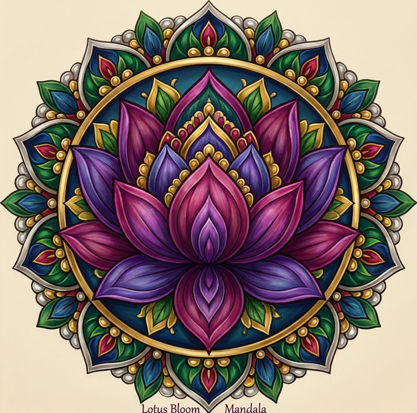 Full-colour reference for Lotus Bloom Mandala