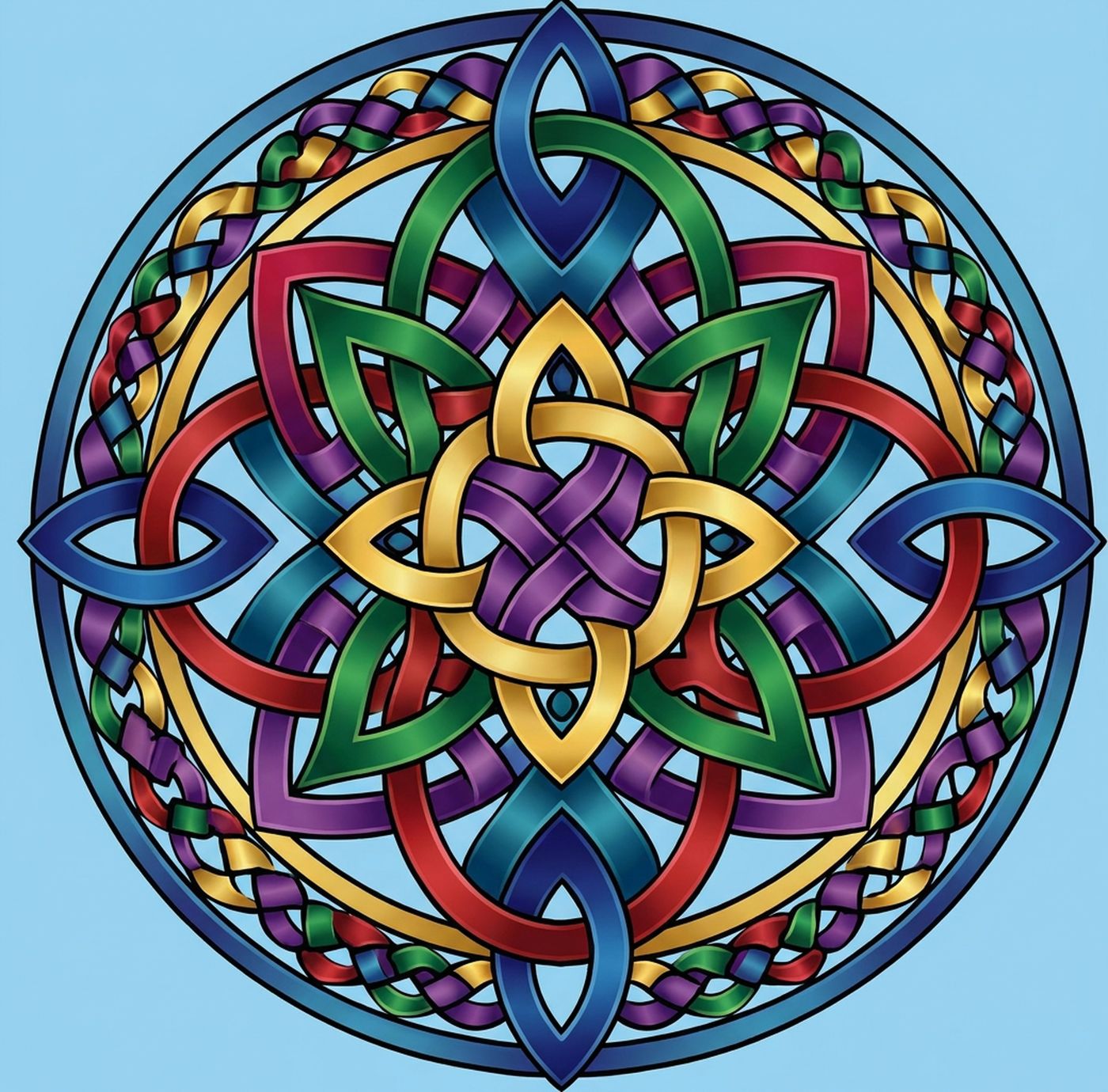 Full-colour reference for Celtic Knot Mandala
