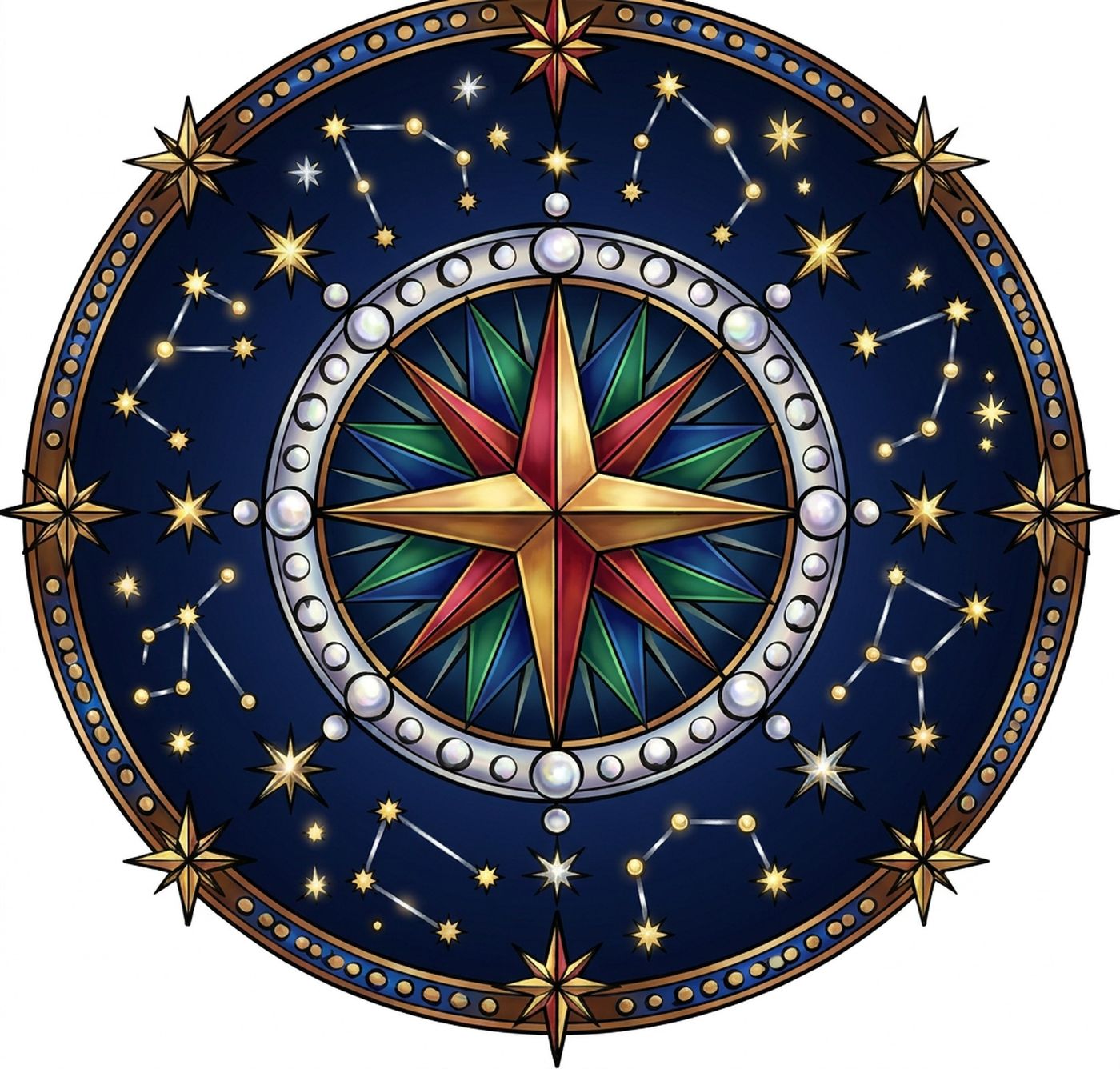 Full-colour reference for Star Chart Mandala