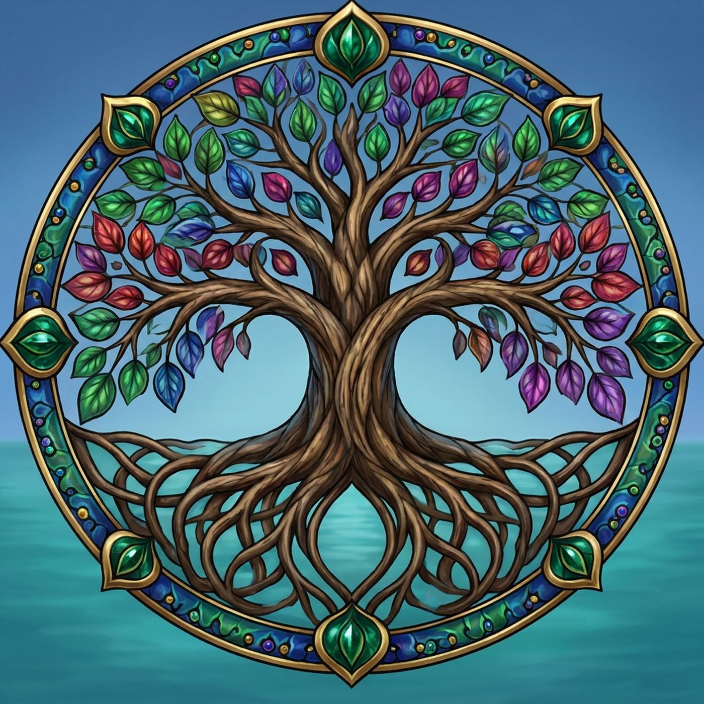 Full-colour reference for Tree of Life Mandala