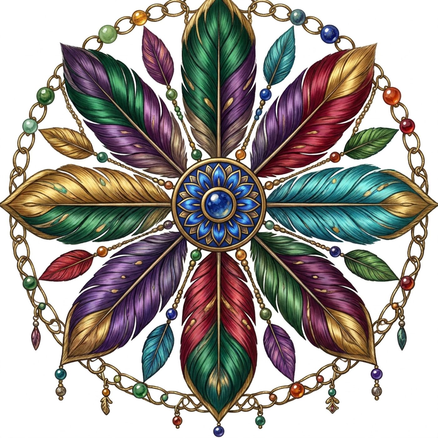 Full-colour reference for Feather Plume Mandala