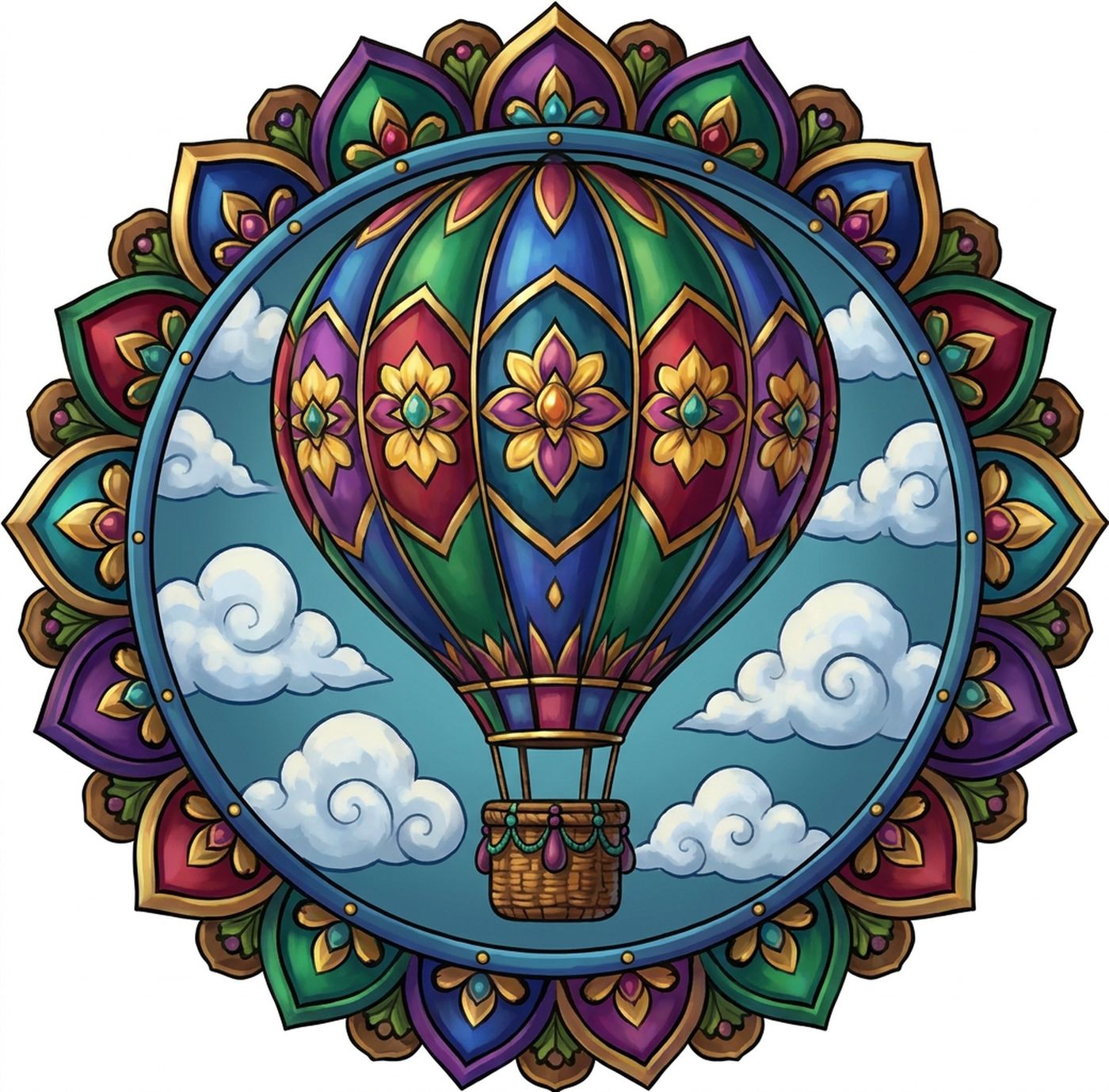 Full-colour reference for Balloon Sky Mandala