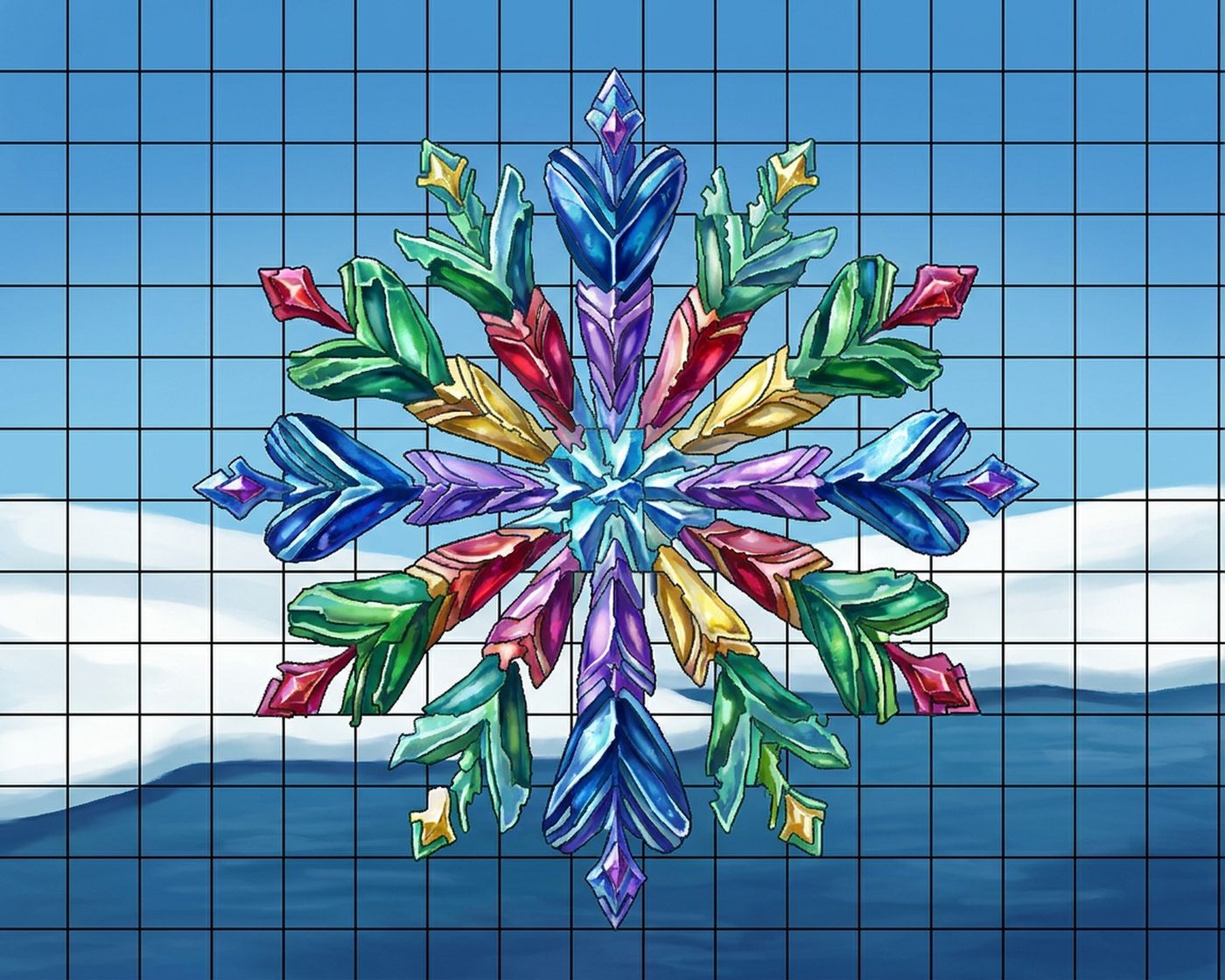 Full-colour reference for Snow Mandala