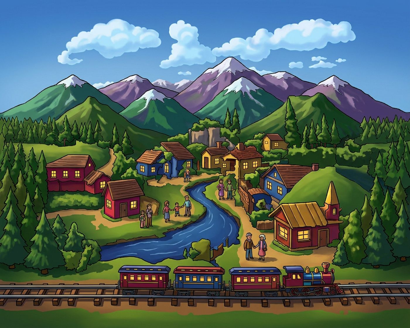 Full-colour reference for Train Diorama